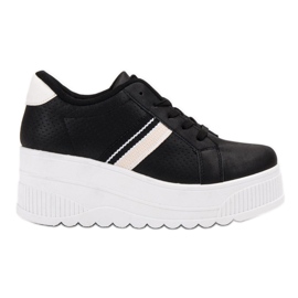 SHELOVET Zapatos con cordones en la plataforma negro