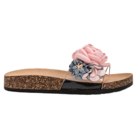 Super Me Zapatillas Con Flores rosado