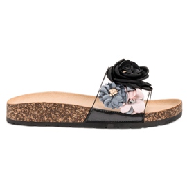 Super Me Zapatillas Con Flores negro multicolor