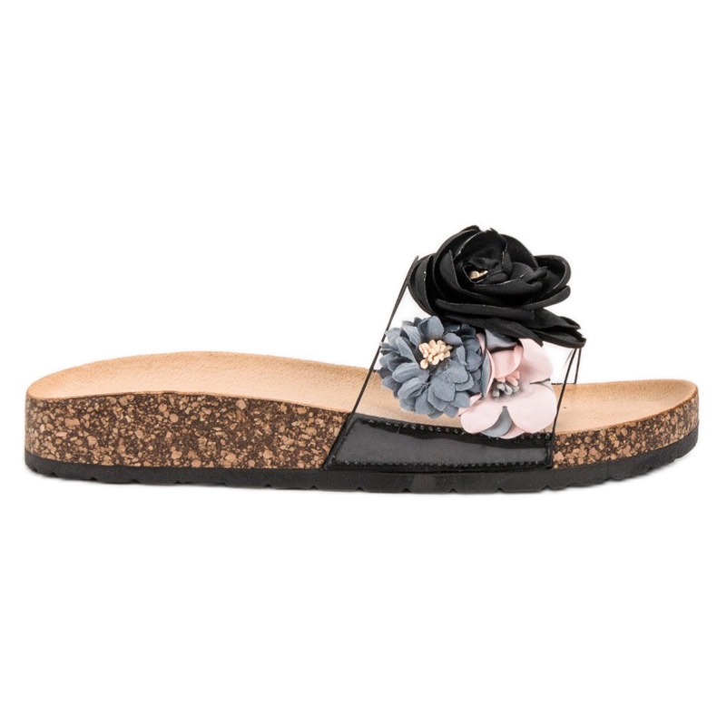 Super Me Zapatillas Con Flores negro multicolor Super Me Zapatillas Con Flores negro multicolor