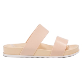Laura Mode Pantuflas de goma beige