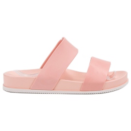 Laura Mode Pantuflas de Goma Rosadas