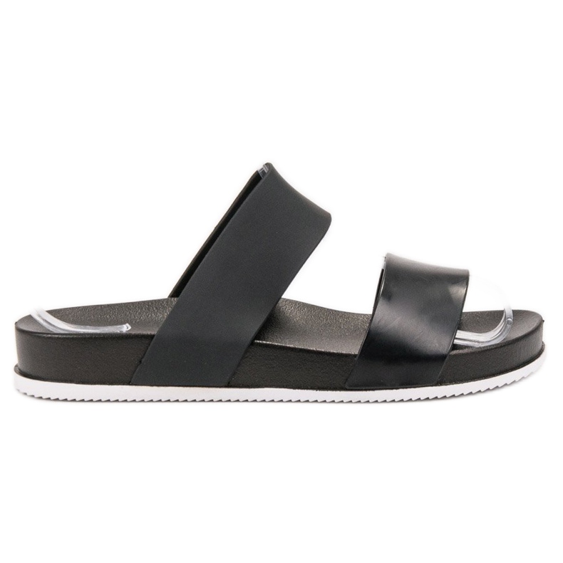 Laura Mode Pantuflas de Goma Negra negro Laura Mode Pantuflas de Goma Negra negro