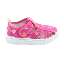 Zapatos infantiles American Club con velcro rosa TEN 32/19 blanco