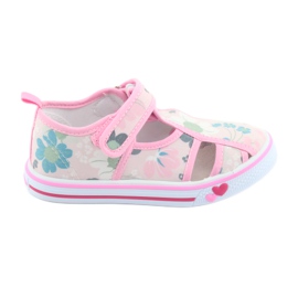 American Club Calzado americano Calzado infantil Plantilla de piel con velcro blanco azul rosado verde
