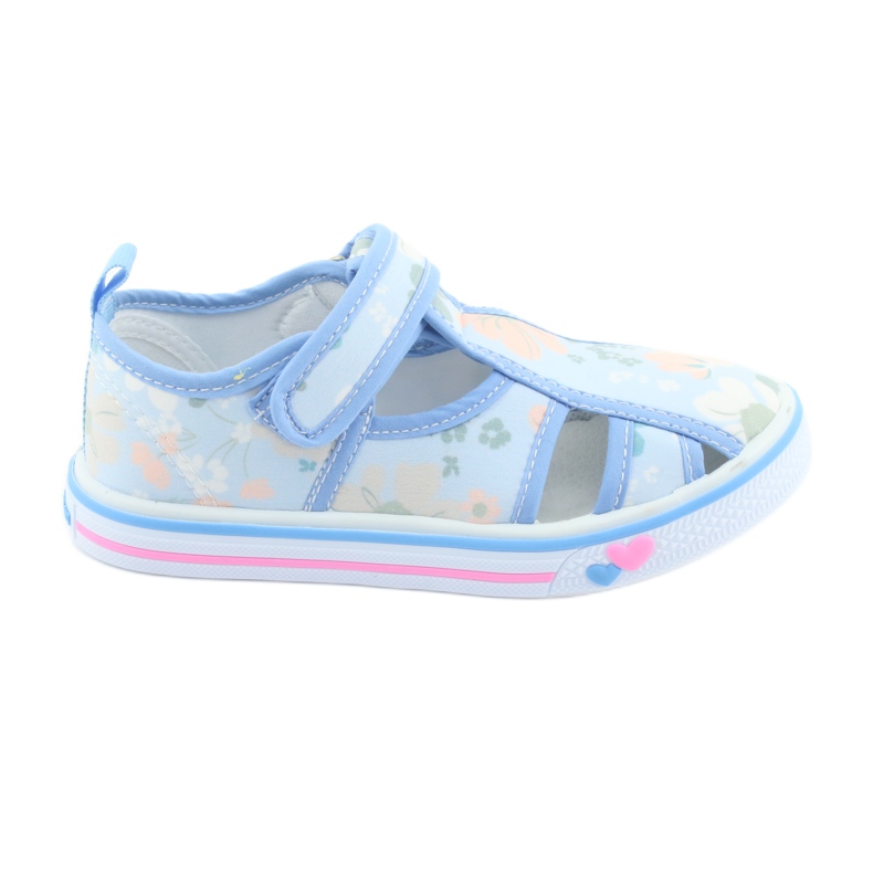 American Club zapatos para niños velcro azul TEN 27/19 blanco verde