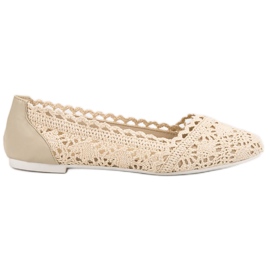 Coura Bailarinas de encaje beige