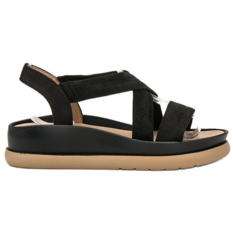 SHELOVET Sandalias sin cordones en la plataforma negro