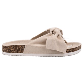 Diamantique Pantuflas Con Lazo marrón