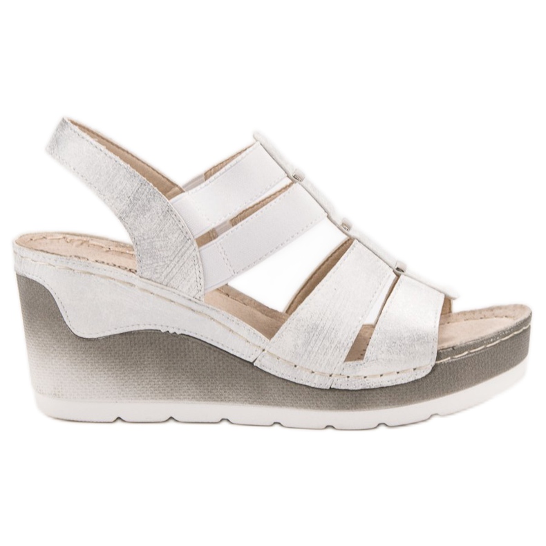 Goodin Sandalias de cuña cómodas blanco gris