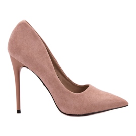 Jumex Tacones de ante rosado