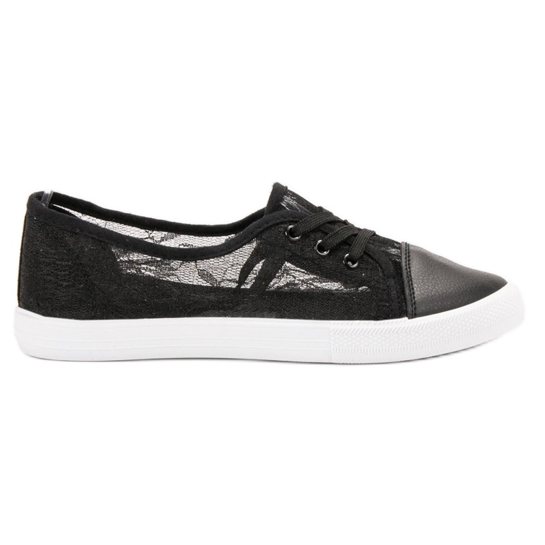 Mckeylor Tenis bajos de encaje negro