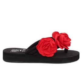 Negro TS-33 Chanclas negras rojo