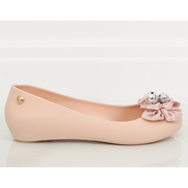 Bailarinas Meliski con lazo rosa CK-86P Beige II-GAT rosado