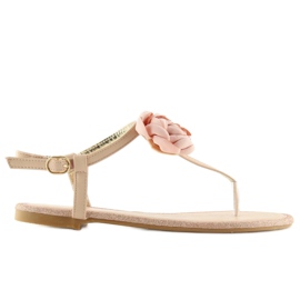 Chanclas con flor rosa T314P Rosa