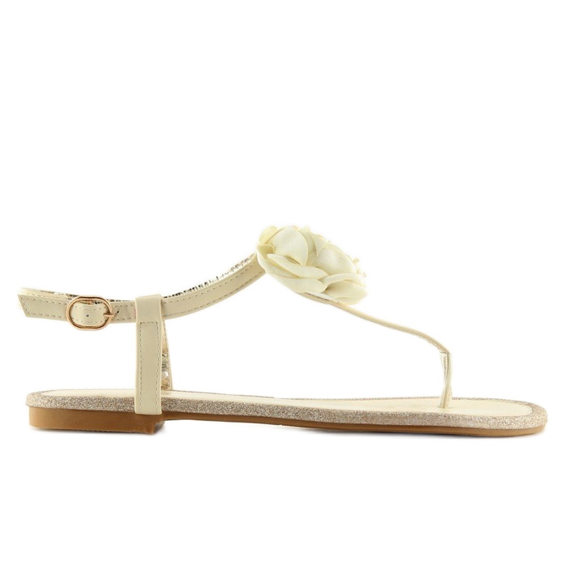 Chanclas con flor beige T314P Beige