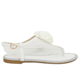 Chanclas con flor blanco T314P Blanco