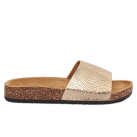 Pantuflas doradas de mujer PK44491 Gold dorado