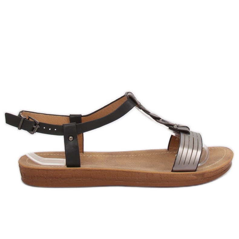 Sandalias de mujer negras TS-7 Black negro gris