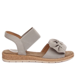 Sandalias de mujer grises con lazo F3055 Gris