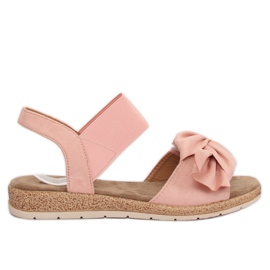 Sandalias de mujer con lazo rosa F3055 Rosa