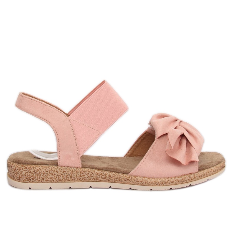 Sandalias de mujer con lazo rosa F3055 Rosa rosado