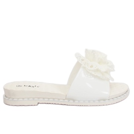 Blanco 38822 Pantuflas de mujer blancas