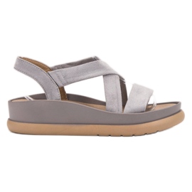 SHELOVET Sandalias sin cordones en la plataforma gris