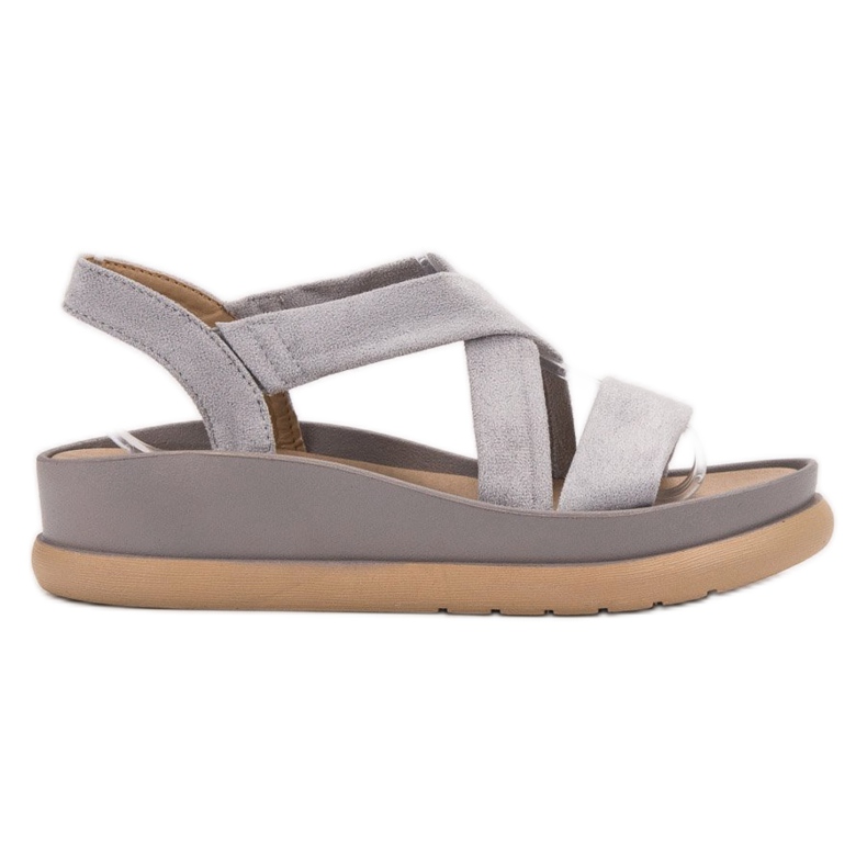 SHELOVET Sandalias sin cordones en la plataforma gris