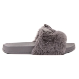 Vinceza Pantuflas grises con piel