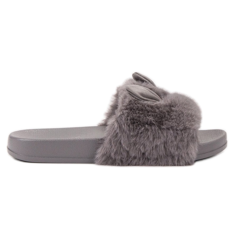 Vinceza Pantuflas grises con piel