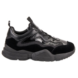 SHELOVET Zapatillas negras de moda negro