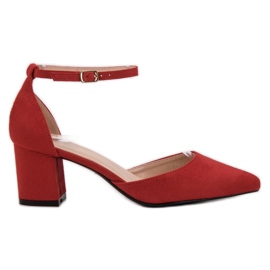 Small Swan Zapatos de tacón abrochados con hebilla rojo