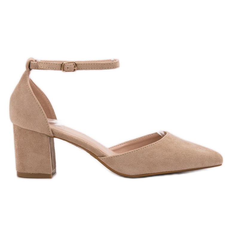 Small Swan Zapatos de tacón abrochados con hebilla beige