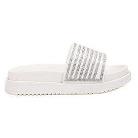 Bello Star Pantuflas con Cristales blanco