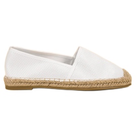 Ideal Shoes Zapatos sin cordones de gamuza blanco