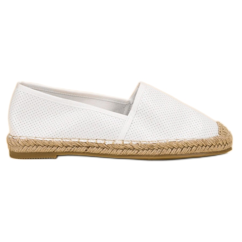 Ideal Shoes Zapatos sin cordones de gamuza blanco
