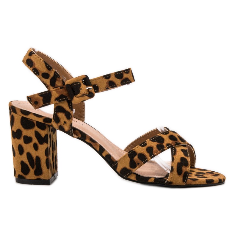 Queen Vivi Sandalias con estampado de leopardo marrón