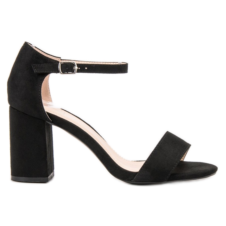 Diamantique Sandalias de gamuza elegantes negro