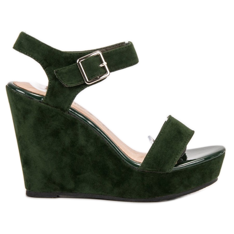 Vinceza Sandalias de gamuza verde