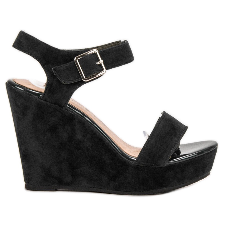 Vinceza Sandalias de gamuza negro
