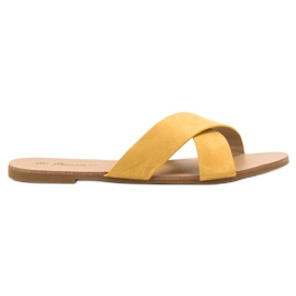 Primavera Zapatillas planas cómodas amarillo