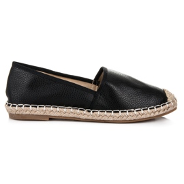 Tina&Co Alpargatas sin cordones con cuero ecológico negro