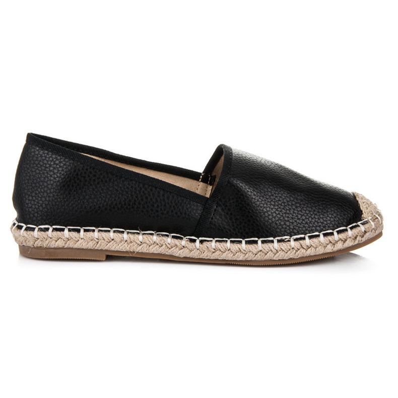 Tina&Co Alpargatas sin cordones con cuero ecológico negro