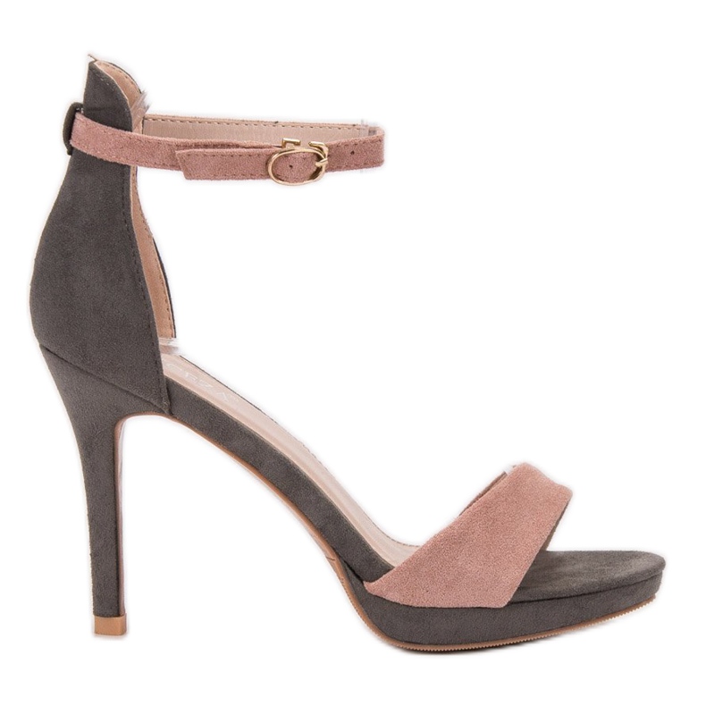 Sandalias de tacón VINCEZA rosado gris