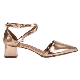 SHELOVET Bombas de oro rosa dorado