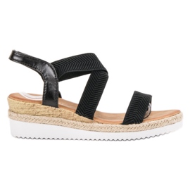 Anesia Paris Sandalias sin cordones en la plataforma negro Anesia Paris Sandalias sin cordones en la plataforma negro