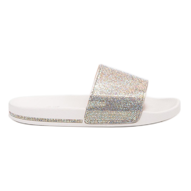 Sweet Shoes Pantuflas con Cristales blanco gris