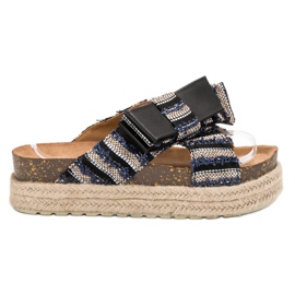 Vices Pantuflas Textiles En La Plataforma negro