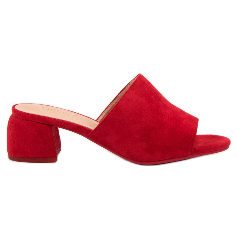 Zapatillas de ante en el poste VINCEZA rojo